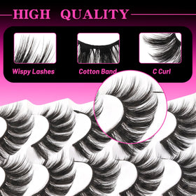 Veleasha 5D Faux Mink False Eyelashes side view showcasing lash band