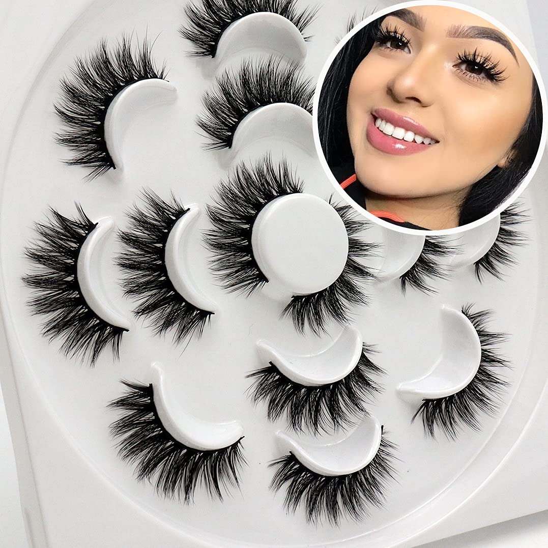 Veleasha 5D Faux Mink False Eyelashes side view showing lash design