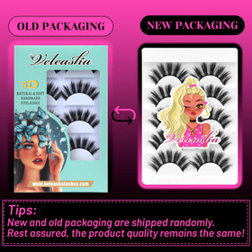 Veleasha 5D Faux Mink False Eyelashes worn by a model