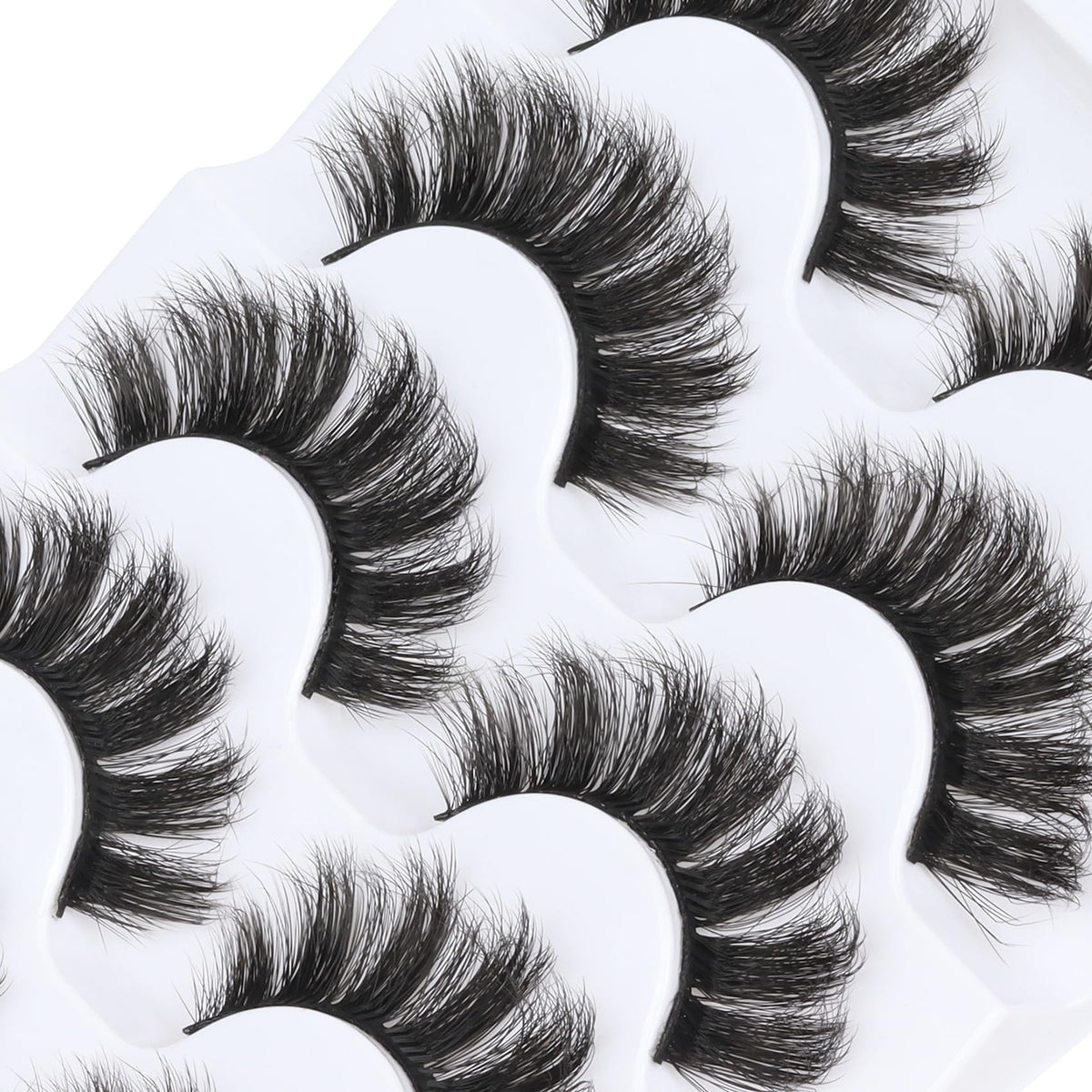Veleasha Fluffy False Eyelashes Cat Eye Lash Strips 801 close-up
