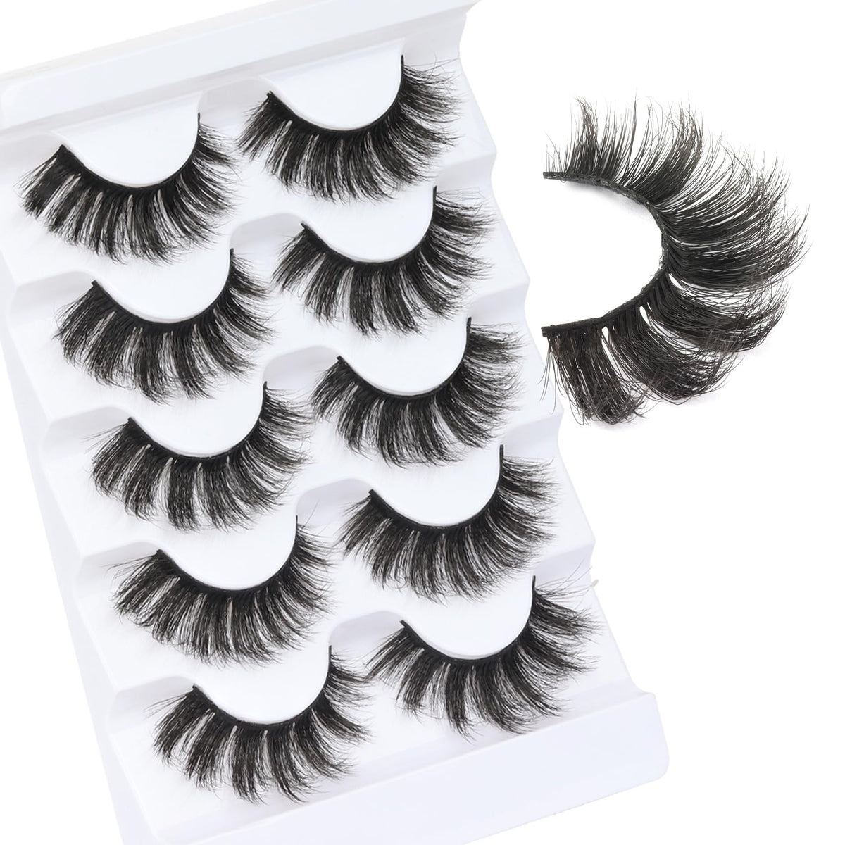 Veleasha Fluffy False Eyelashes Cat Eye Lash Strips 801 front view