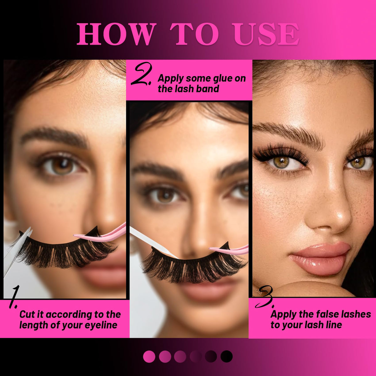 Veleasha Fluffy False Eyelashes Cat Eye Lash Strips 801 lifestyle shot