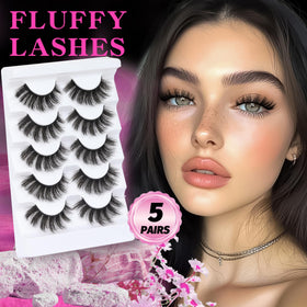Veleasha Fluffy False Eyelashes Cat Eye Lash Strips 801 on model