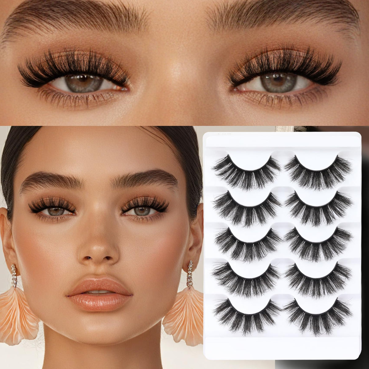 Veleasha Fluffy False Eyelashes Cat Eye Lash Strips 801 packaging