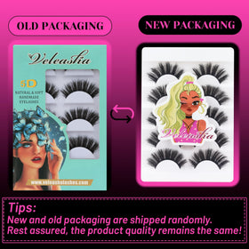 Veleasha Fluffy False Eyelashes Cat Eye Lash Strips 801 with applicator