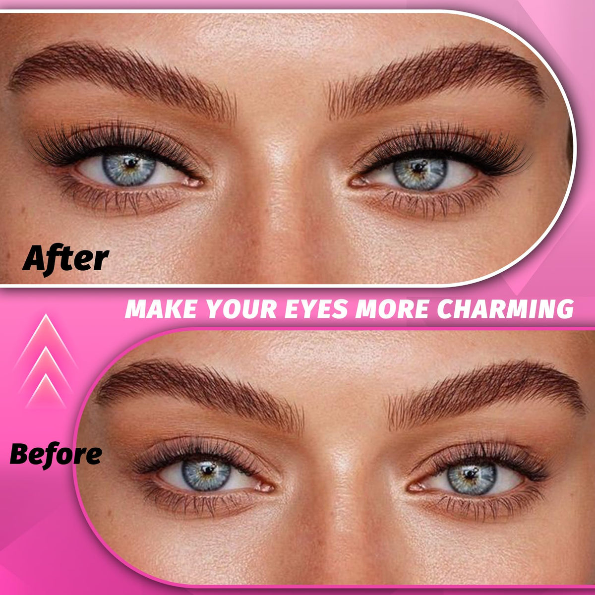Veleasha Fluffy False Eyelashes Cat Eye Lash Strips on model