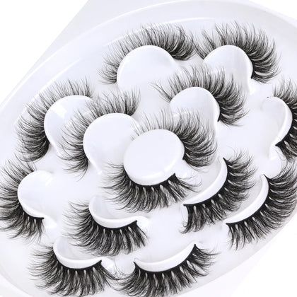 Veleasha Fluffy False Eyelashes Cat Eye Lash Strips Volume 804 front view