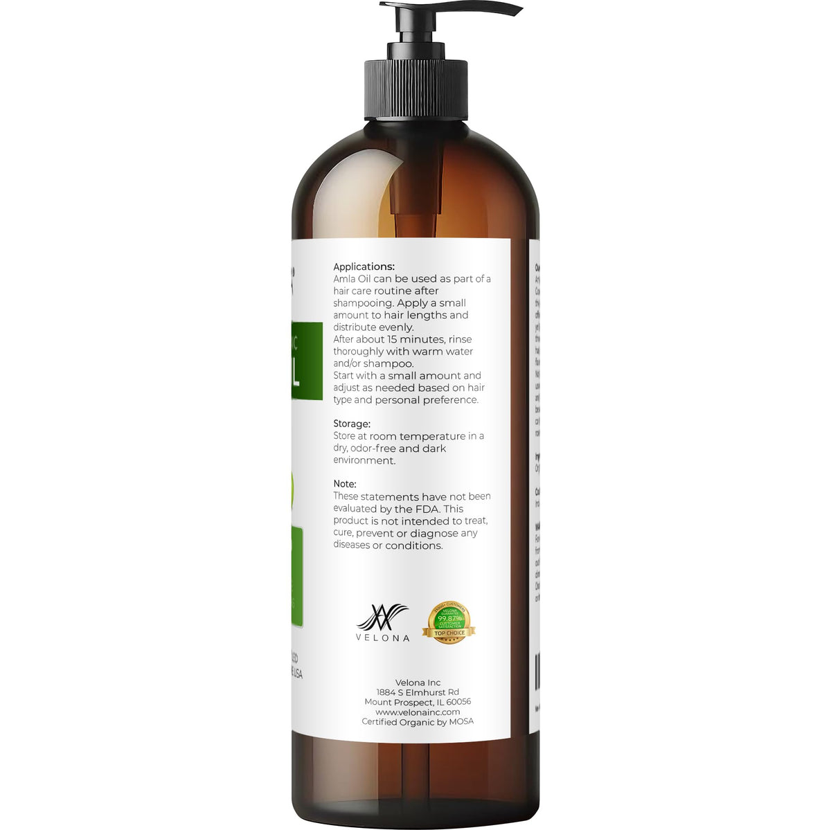 velona Amla Oil 16 fl oz lifestyle scene with hair care products