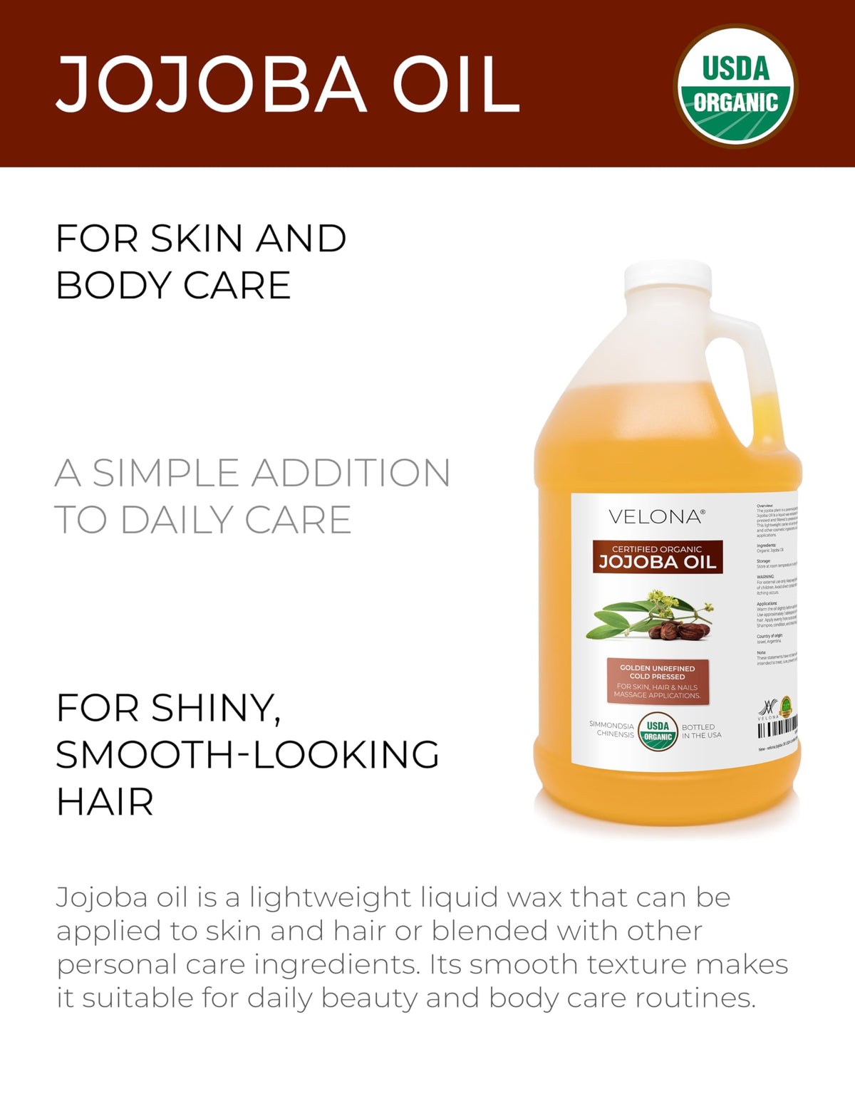 velona Jojoba Oil bottle label close-up