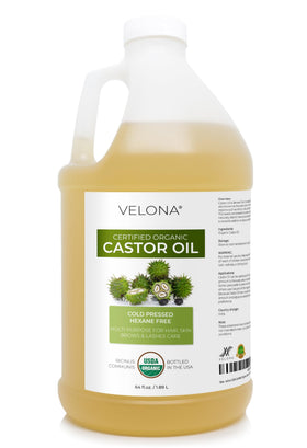 velona USDA Organic Castor Oil 64 fl oz front view