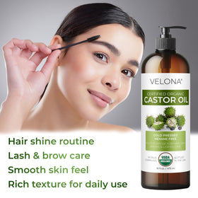 velona USDA Organic Castor Oil close-up of cap
