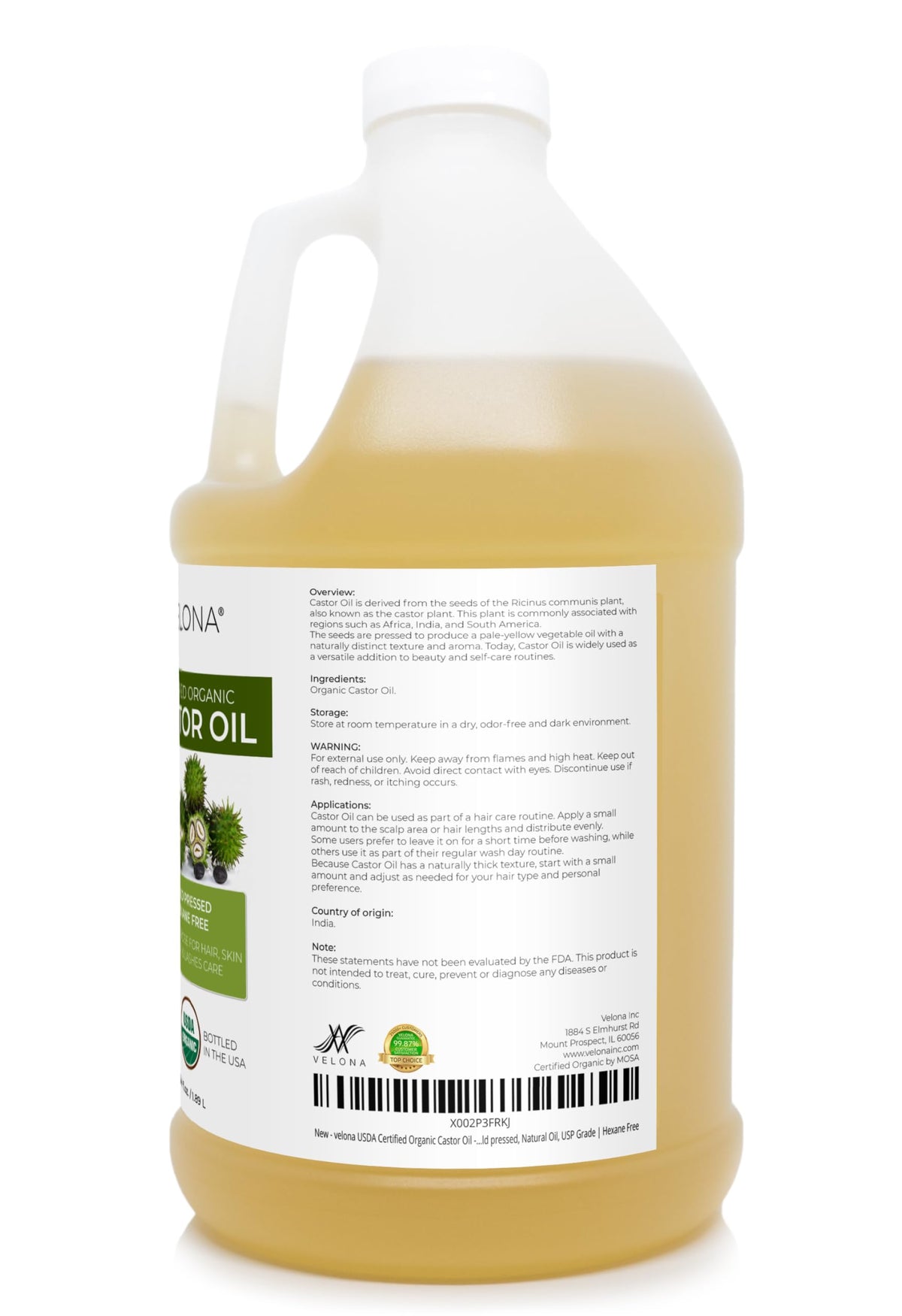 velona USDA Organic Castor Oil in a lifestyle setting