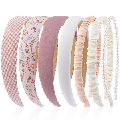 VELSCRUN 7 Pcs headbands assorted designs front view