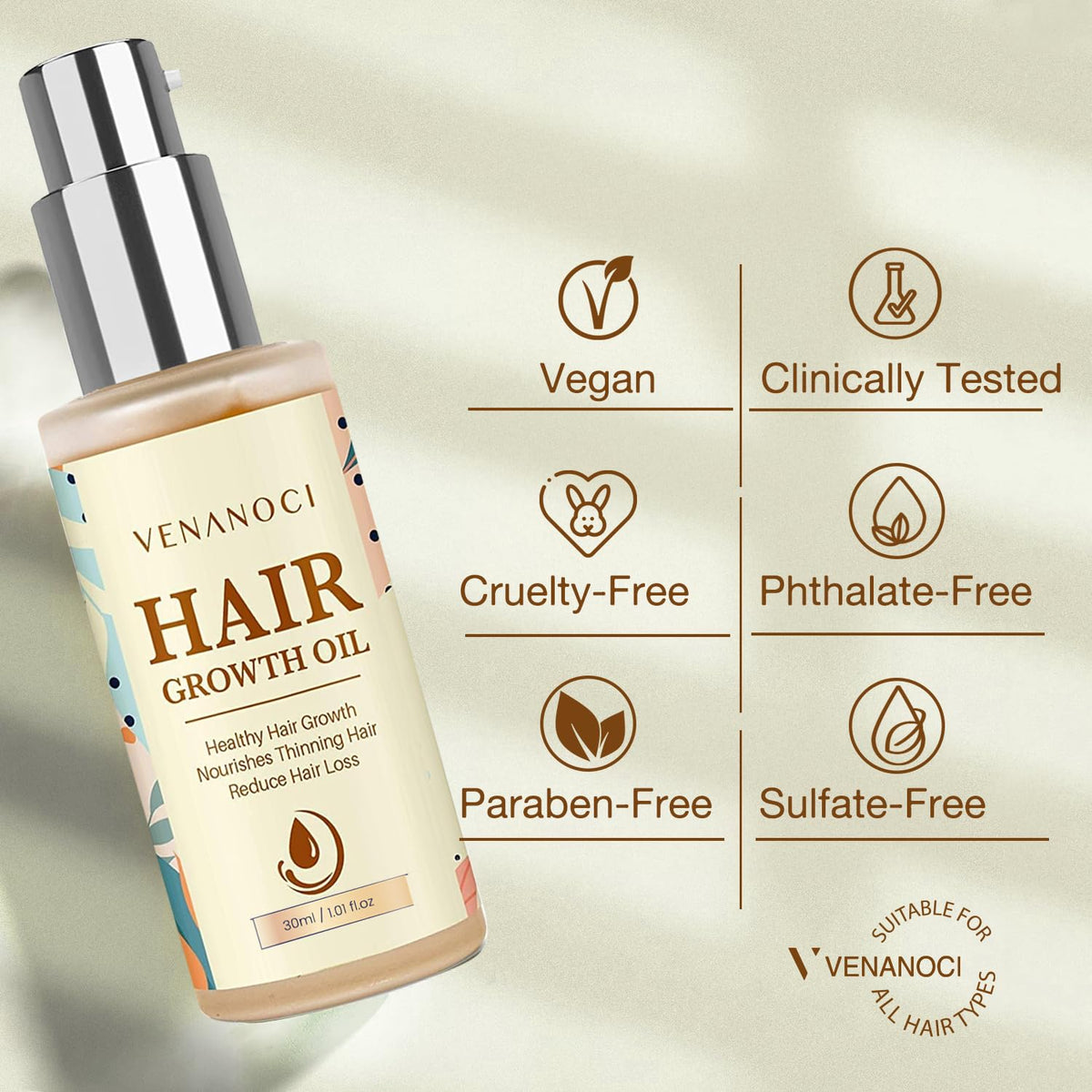 Venanoci Hair Growth Oil 150g dropper dispensing oil