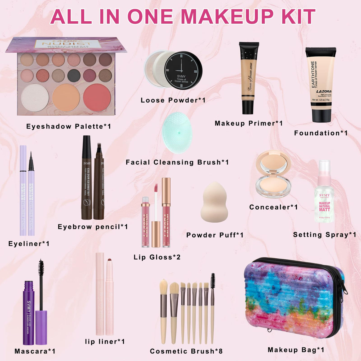 venshun Makeup Set for Teens compact handbag with makeup