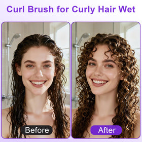 Ventilated back of Weldilgit Curly Hair Brush for air drying