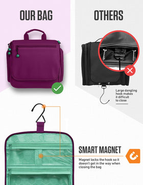 VENTURE 4TH Hanging Travel Toiletry Bag in a bathroom setting