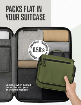 VENTURE 4TH Hanging Travel Toiletry Bag in a bathroom setting