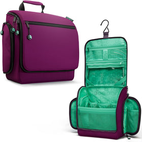 VENTURE 4TH Hanging Travel Toiletry Bag purple and mint front view