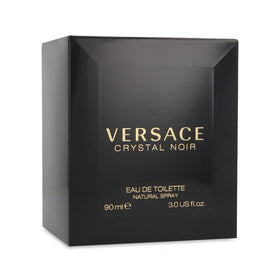 Versace Crystal Noir bottle side view showcasing its shape