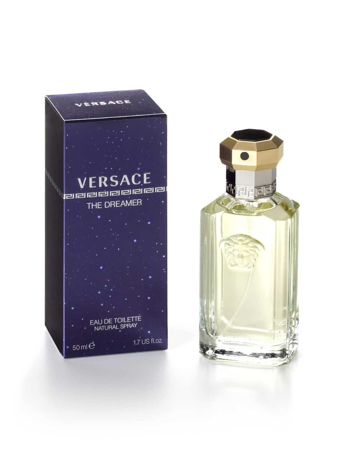 Versace Dreamer Eau de Toilette Spray with a stylish background