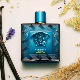 Versace Eros Eau de Parfum Spray 3.4 oz packaging display