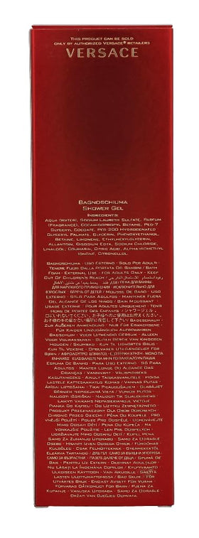 Versace Eros Flame Shower Gel in a bathroom setting