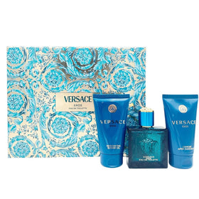 Versace Eros Fragrance Gift Set including 1.7 Oz Spray, Shower Gel, and After Shave Balm