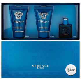 Versace Eros Mini Gift Set for Men with EDT, shower gel, and after shave balm