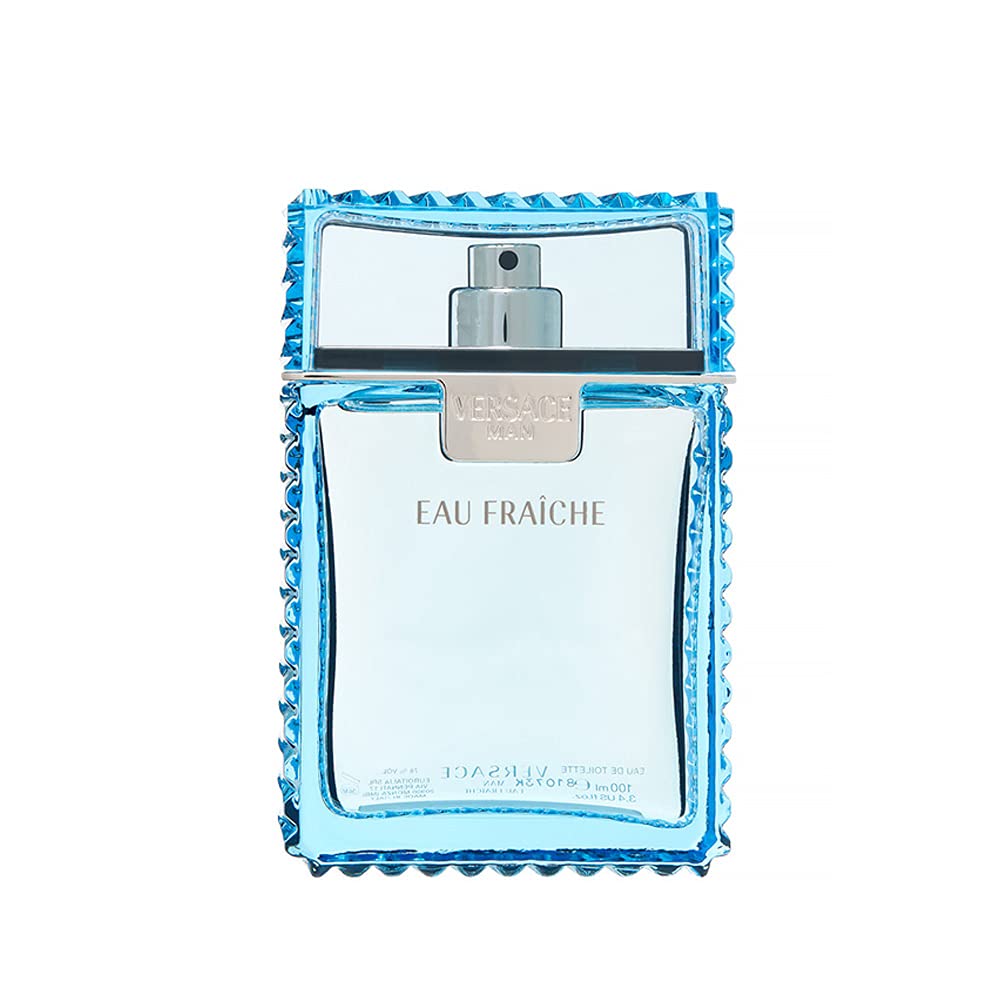 Versace Man Eau Fraiche 3.4 oz Eau de Toilette Spray packaging side view