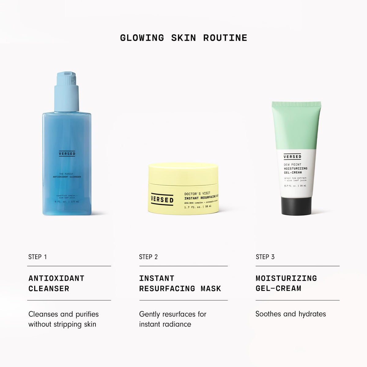 Versed Doctor’s Visit Instant Resurfacing Face Mask opened with product visible
