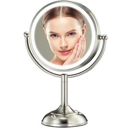 VESAUR 8.5-inch lighted makeup mirror front view with 90 LED lights