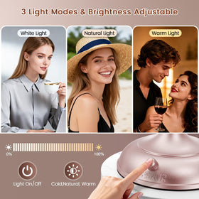 VESAUR 8.5" Lighted Makeup Mirror illuminated with LED lights