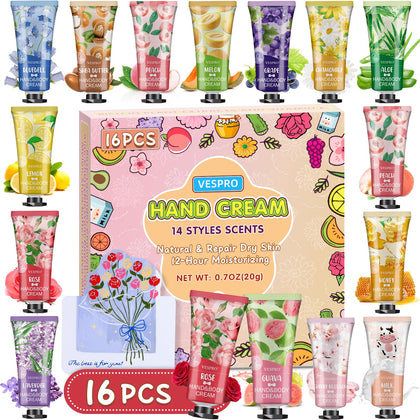 VESPRO 16 Pack Hand Cream Set with assorted fragrances