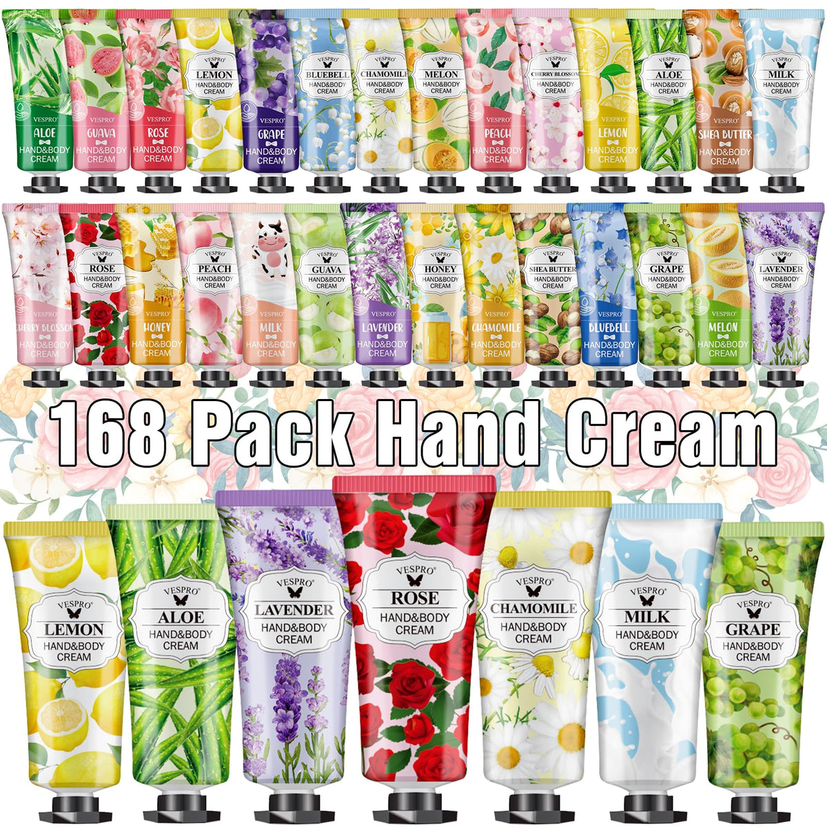 VESPRO 168 Pack Hand Cream Set with assorted fragrances