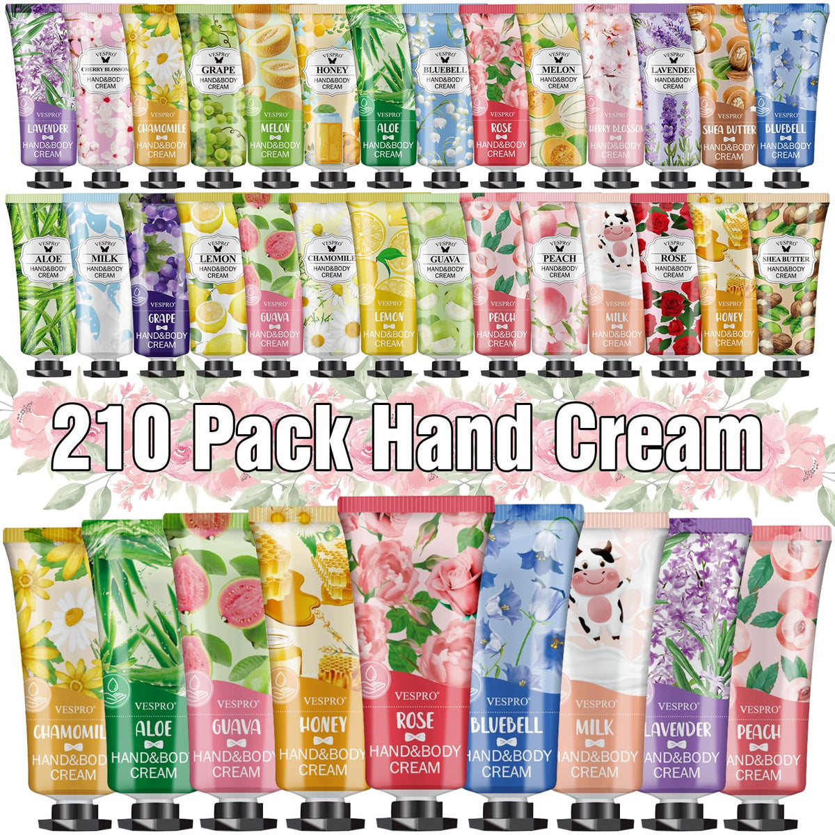 VESPRO 210 Pack Hand Cream Gift Set with 14 different scents
