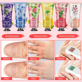 VESPRO hand cream selection featuring rose and lavender scents