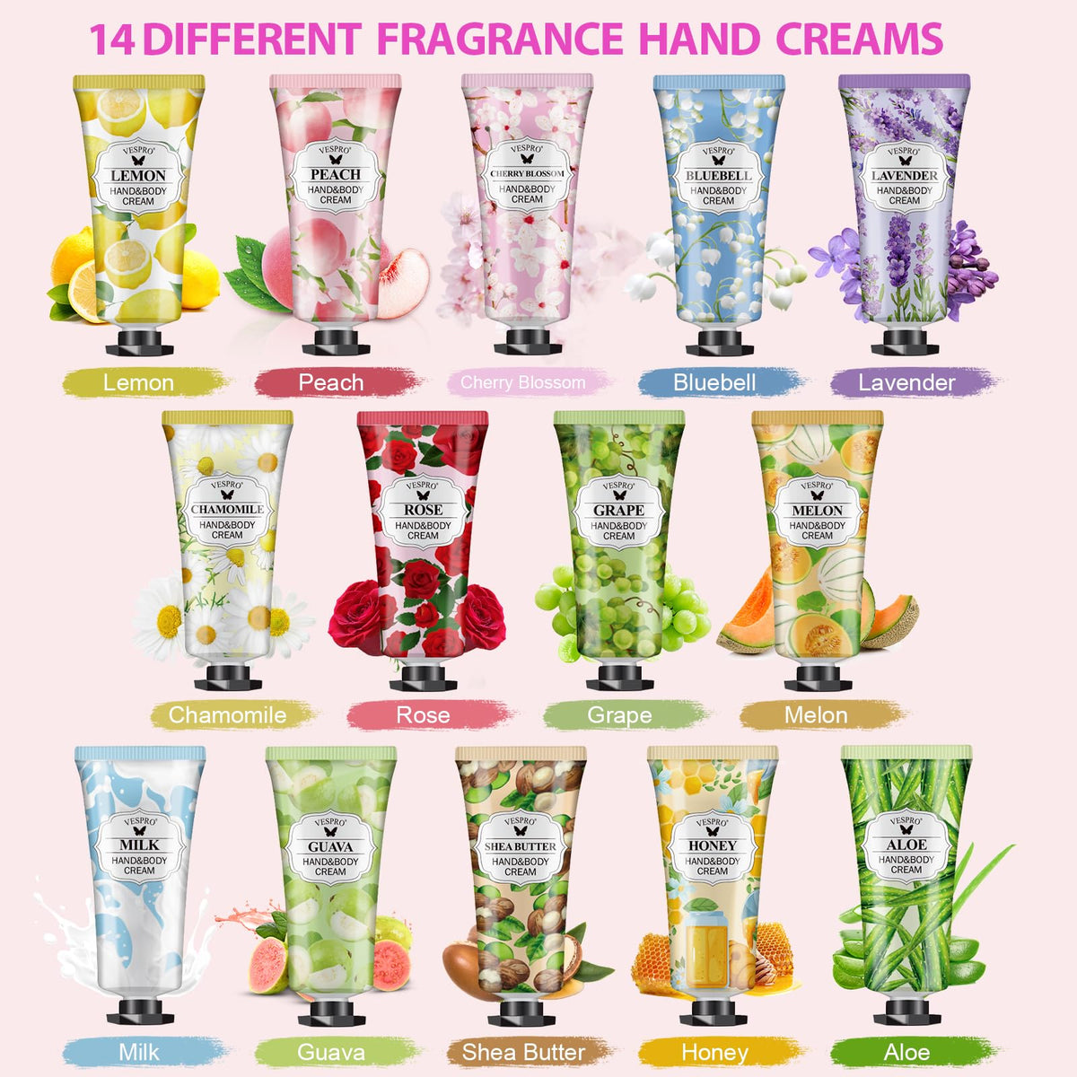 VESPRO hand cream set displayed with greeting card