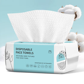 VETYUND Disposable Face Towels 100 Count front view with packaging