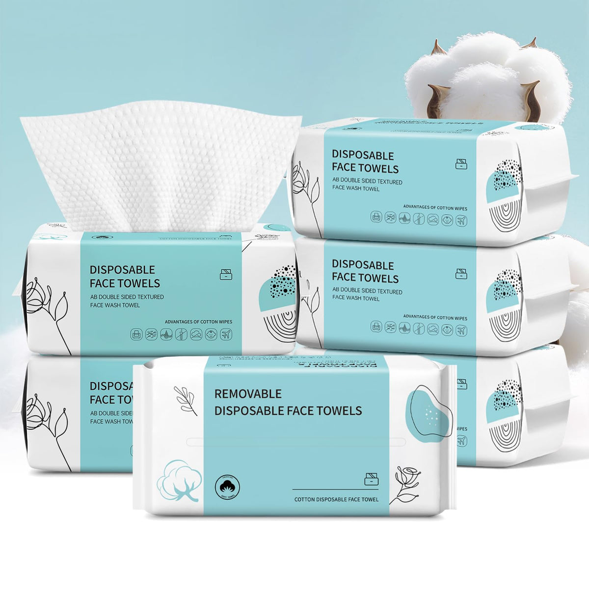 VETYUND Disposable Face Towels 600 Count pack front view