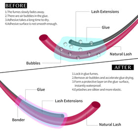 VEYES INC Super Lash Bonder 15ml application on eyelash extensions