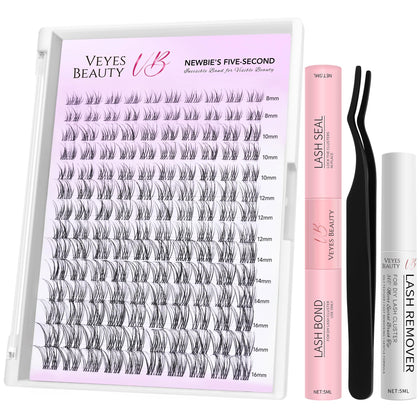 VEYESBEAUTY Aliva Lash Clusters Kit front view with packaging