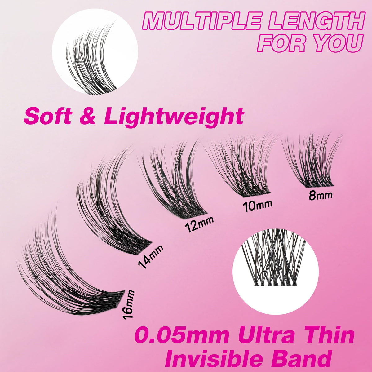 VEYESBEAUTY Bomb Lash Clusters on model's eyes