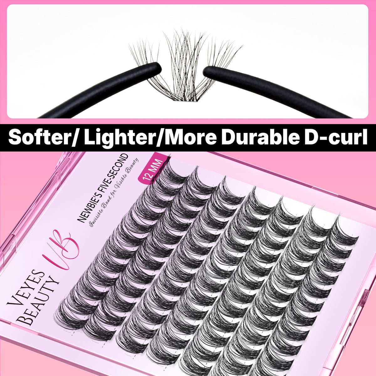 VEYESBEAUTY Bomb Lash Clusters with tweezers