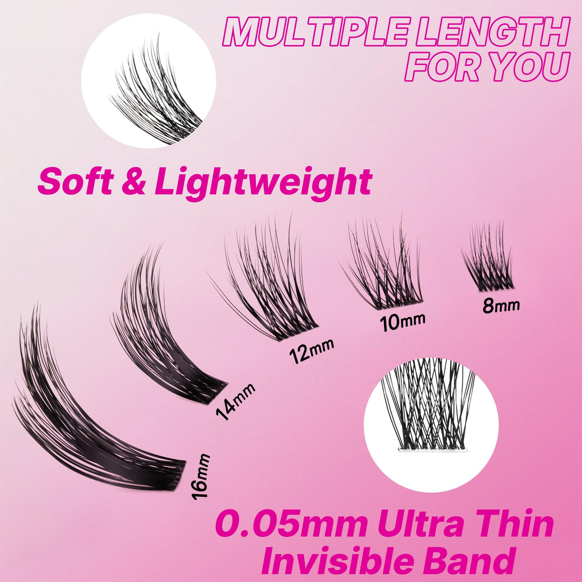 VEYESBEAUTY lash applicator tool with lash clusters