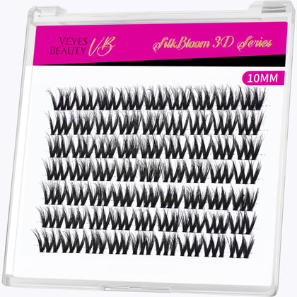 VEYESBEAUTY Lash Clusters 10mm front view with fluffy lashes