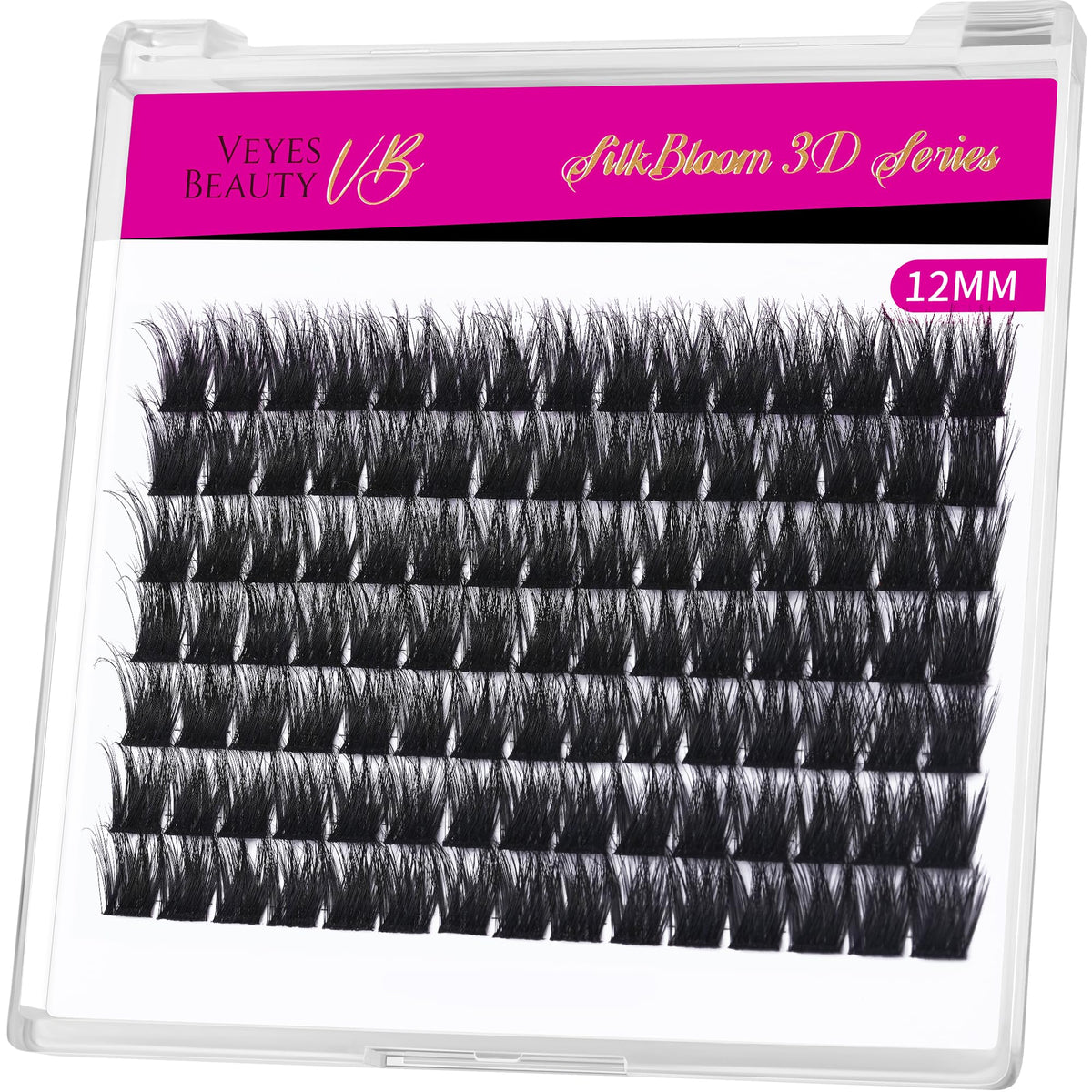 VEYESBEAUTY Lash Clusters 12mm front view with fluffy design