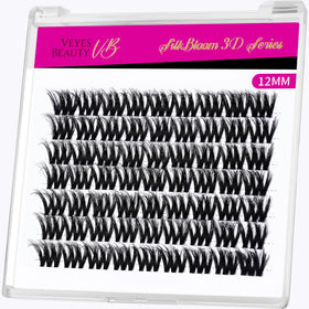 VEYESBEAUTY Lash Clusters 12mm front view with packaging