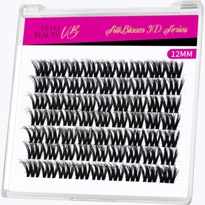 VEYESBEAUTY Lash Clusters 12mm front view with packaging
