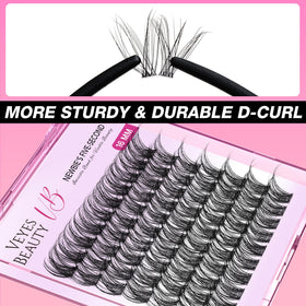 VEYESBEAUTY Lash Clusters 16mm close-up of lashes